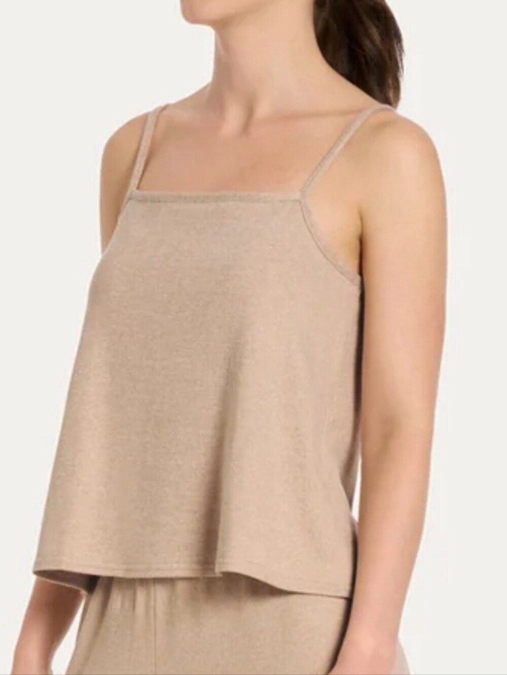Lemon Lounge Tank Womens Size Large Beige Soft Brushed Casual Loose Cami